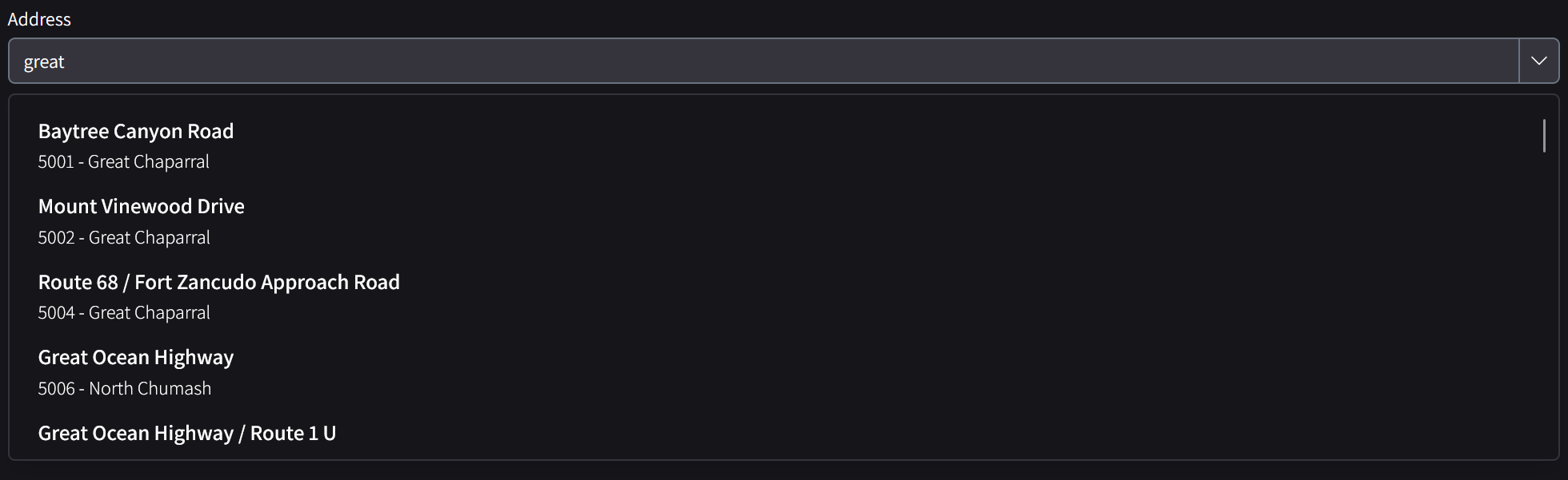 Address value example