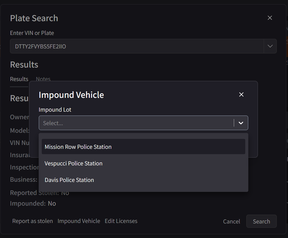 Impound lots